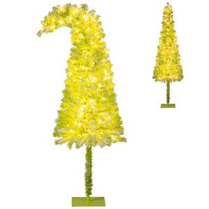Tangkula Whimsical Christmas Tree Pre-Lit Artificial Holiday Tree w/ Bendable Top - 1 of 4