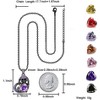 Gothic Skull Heart Pendant Necklace with Zircon Birthstone - 2 of 4