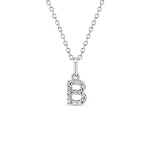 Girls' Cubic Zirconia Letter Sterling Silver Necklace - In Season Jewelry - 1 of 4