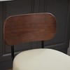 HDZNVF Set of 2 Swivel Bar Stools, 26 inch Upholstered Faux Leather Counter Height Barstools with Walnut Back - 2 of 4