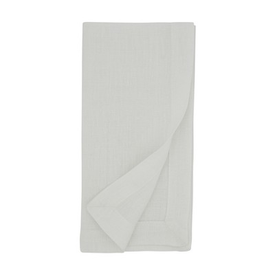 White Linen Table Napkins Set of 4, 20 in.