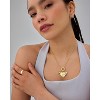14K Gold Plated Heart Charm Necklace - Cluster Pendant with CZ Accents for Women - 4 of 4