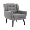 CAVINAS Modern Ergonomics Accent Chair, Soft Linen Material Living Room Chair with Black Legs and Backrest - 4 of 4