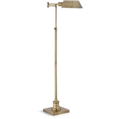 Adjustable Aged Brass Pharmacy Swing Arm Floor Lamp