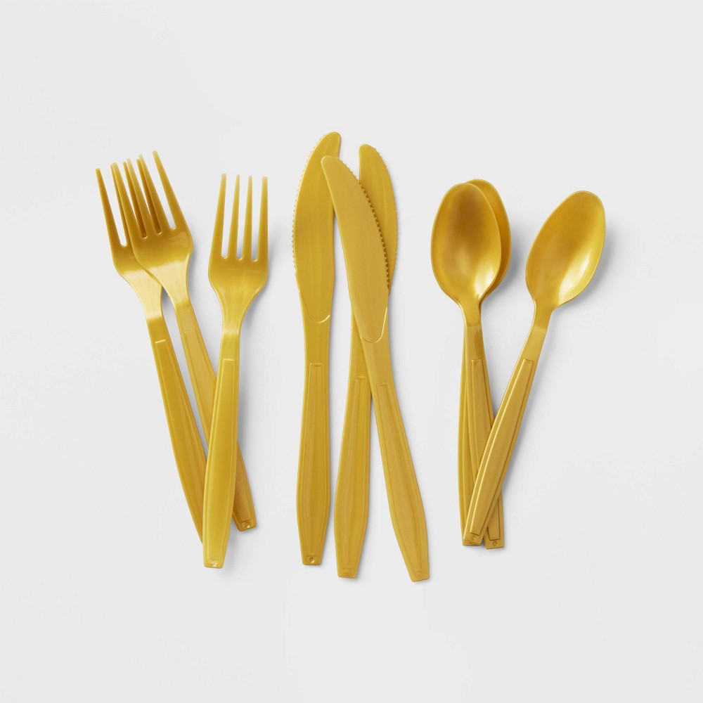 30ct Disposable Cutlery Gold - Wondershop