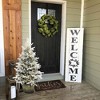 LuxenHome 4.5Ft Pre-Lit Artificial Flocked Pine Tree, Lighted Porch Tree with Pinecones and Rustic Gold Pot Off-White - 3 of 4
