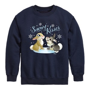 Boys' - Disney - Christmas - Snowy Bunny Kisses Graphic Long Sleeve Fleece Sweatshirt - 1 of 4
