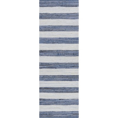 Home Conservatory Striped Rag Handwoven Cotton Indoor Area Rug