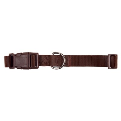 Casual Canine ⅝" Wide Nylon Dog Collar, Fits Necks 10" to 16", Chocolate Brown