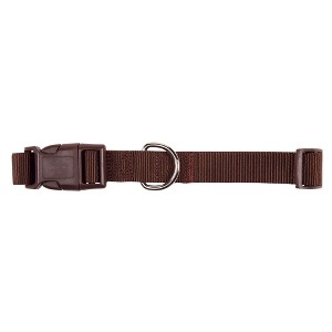 Casual Canine ⅝" Wide Nylon Dog Collar, Fits Necks 10" to 16", Chocolate Brown - 1 of 2