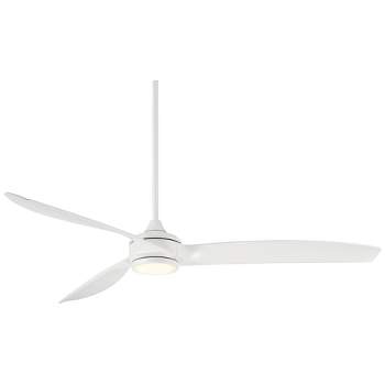 60" Casa Vieja Modern 3 Blade Indoor Ceiling Fan with Dimmable LED Light Remote Control Matte White for Living Kitchen House Bedroom Family Dining