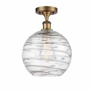 Athens Deco Swirl - 1 Light Semi-Flush Mount In Industrial Style-15 Inches Tall and 10 Inches Wide - 1 of 1