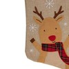 Northlight 19" Burlap Plaid Whimsical Reindeer Waiving Christmas Stocking - 3 of 4