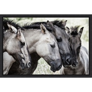 Amanti Art Four Konik Horses by Jaap van den Canvas Wall Art Print Framed 23-in. x 16-in. - 1 of 4