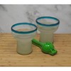 Dos Sueños Mexican Hand Blown Stemless Margarita Glasses - Aqua Rim - 14oz - Set of 2 - 4 of 4