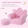 Infurnic Kids Sofas Wood Kids Sofa Set Princess Sofa with Diamond Decorations, Toddler Sofa Chair and Footstool,Pink, 22.75"*16"*19.25" - 4 of 4