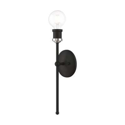 Livex Lighting Lansdale 1 - Light Sconce in  Black/Brushed Nickel