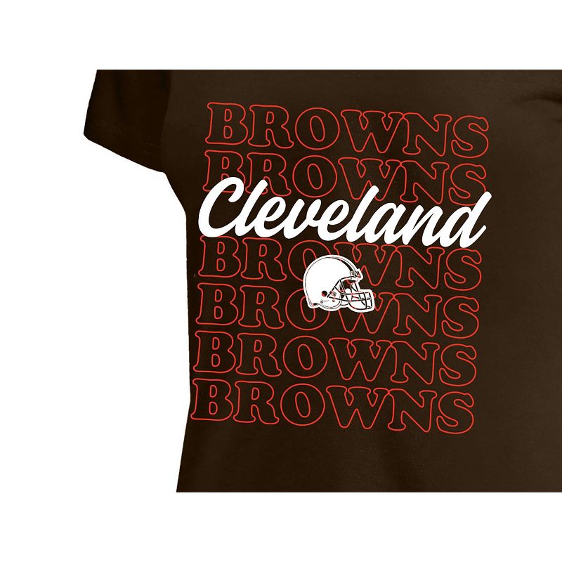NFL Cleveland Browns Women's Plus Size Short Sleeve V-Neck T-Shirt, 3 of 4