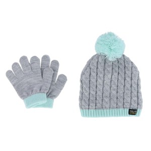 Polar Extreme Kids' Toddler Cable Knit Winter Beanie and Mitten Set - 1 of 3