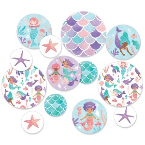 Big Dot of Happiness Mermaid Large Confetti, Mermaids Theme Birthday Party Table Decorations, Giant Circle Confetti - 27 Count - 1 of 4