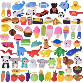 Insten 60 Pieces Puzzle Animal Erasers, Cute Stationery For