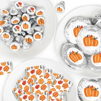 Big Dot of Happiness Fall Pumpkin - Halloween or Thanksgiving Party Candy Favor Sticker Kit - 304 Pieces