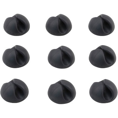 Advantus Cable Clip CableDrop Mini 4/5"Wx4/5"Lx2/5"H 9/PK Black BLUCDMBL