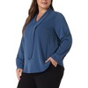 Agnes Orinda Women's Plus Size Long Sleeve Elegant Tie Chiffon Formal Office Blouses - 2 of 4