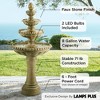 Sag Harbor 66" High Large Italian Outdoor Decor Sand Stone Floor Fountain with Light LED 4-Tier Outside Garden Patio Yard Backyard - 3 of 4