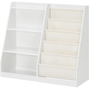 SUGIFT 4-Tier Kids Bookshelf and Toy Storage, 5 Layer Fabric Toddler Bookshelf, Kids Toy Storage Organizer, Sling Kids Bookcase - 1 of 4