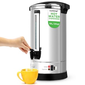 NutriChef  Water Boiler and Hot Water Dispenser - Stainless Steel, Black & Silver - 1 of 4