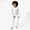 Bellabu Bear Kids Grey Rainbows Bamboo Kids Pajamas - 3 of 4