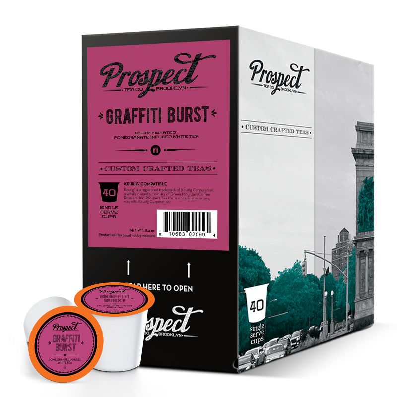 Prospect Tea Pomegranate White Tea Pods for Keurig K-Cup Brewer, Graffiti Burst, 40 count, 2 of 6