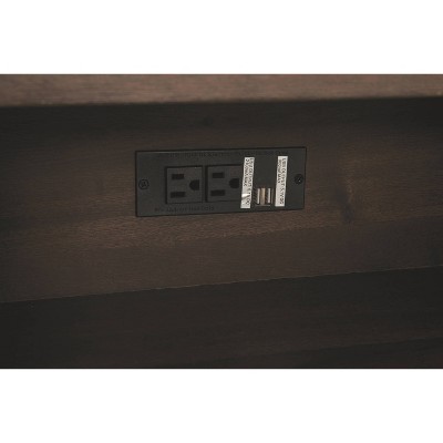 Contemporary Vailbry Two-Tone Rectangular End Table in Black and Brown