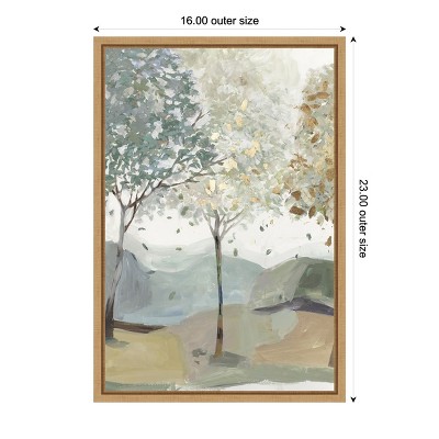 Breezy Landscape Trees III Canvas Print with Maple Frame