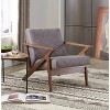 Buylateral Bianca Mid Century Modern Solid Wood Accent Chair Faux Leather - 3 of 4