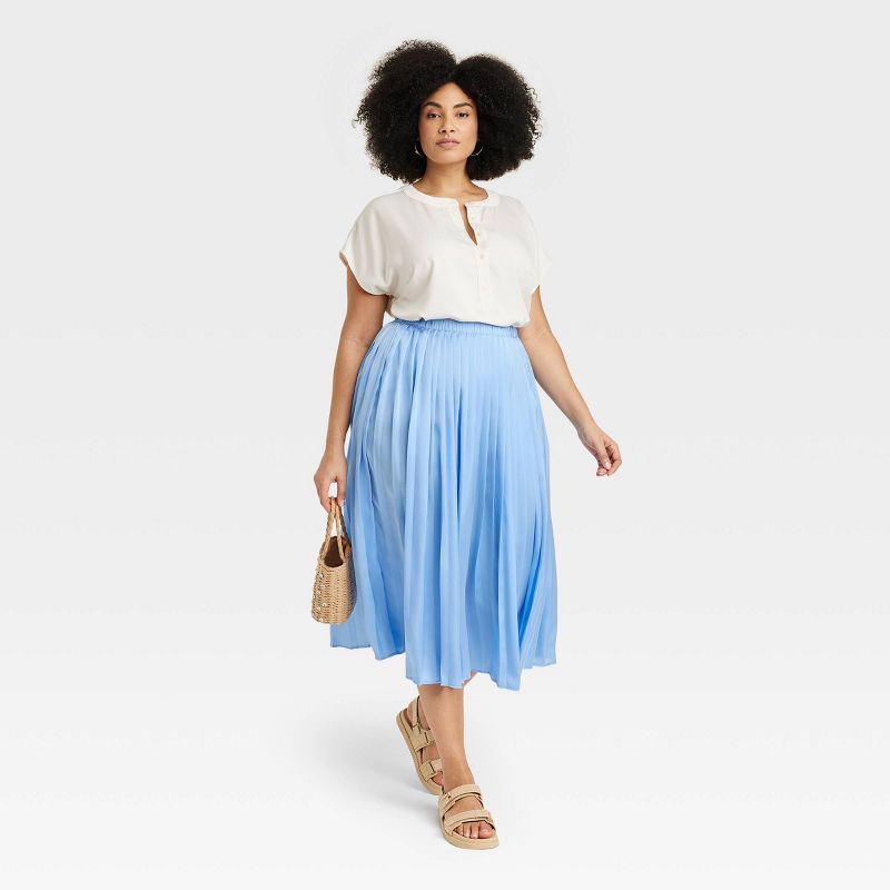 Women's Pleated A-Line Midi Skirt - A New Day™, 4 of 5