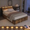 QingMoon Queen Size Bed Frame with Storage Headboard and 8 Drawers, Metal Platform Bed with Charging Station, Stable and Solid, Noise-Free - 2 of 4