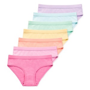 Lucky & Me Ryleigh Girls Organic Cotton Bikini Underwear Multiple Colors and Sizes (7-Pack) - 1 of 4
