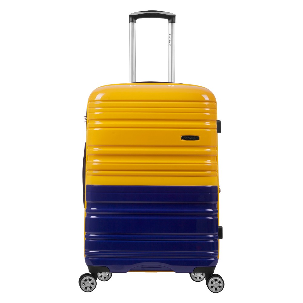 Photos - Luggage Rockland Melbourne Expandable Hardside Carry On Spinner Suitcase - Navy/Ye 