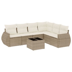 vidaXL Garden Sofa Set Beige - 1 of 4