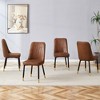 PAGED  Modern Dining Chairs with PU Leather Backrest & Black Metal Legs,Armless Chairs for Kitchen,Living Room,Restaurants - 2 of 4