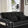 CAVINAS Modern Sofa Velvet Pull-Out Bed, Foldable Sofa Bed, Adjustable Back and with USB Port and Ashtray and Swivel Phone Stand - 4 of 4