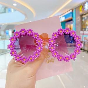 MyKids-Usa Girls Lovely Sunflower Round Frame Sunglasses - 1 of 2