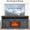 TackView Electric Fireplace Tv Stand for Tvs Up to 67", TV Stand & Entertainment Center with 23" Electric Fireplace Remote Control, Black - 4 of 4