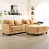 Hyleory 3 - Piece 112'' Corduroy Sectional Sofa with ottoman for  living room - 3 of 4