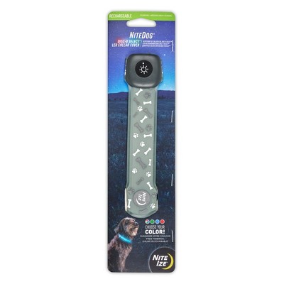 Nite Ize NiteDog Rechargeable LED Collar Cover - Universal Fit Light Up Dog Collar Cover - Disc-O Select