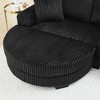 110.63" Corduroy L-Shaped Modular Sectional Sofa with Arc Footstool & Removable Cushions - 2 of 4
