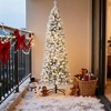 TinyhomiePre-Lit Flocked Pencil Christmas Tree ¨C Perfect Slim Corner Accent for Cozy Festive Indoor Decor - 2 of 4