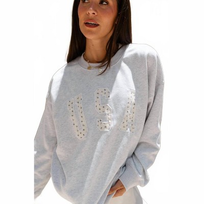 Women's Mila Usa Floral Sweatshirt - Her Entire Name Says Grace